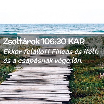 Picture 02 - Zsoltárok 106:30 KAR - Ekkor felállott Fineás és ítélt; és a - Bible Verse Picture