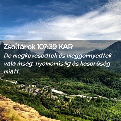 Picture 02 - Zsoltárok 107:39 KAR - De megkevesedtek és meggörnyedtek vala ínség, - Bible Verse Picture