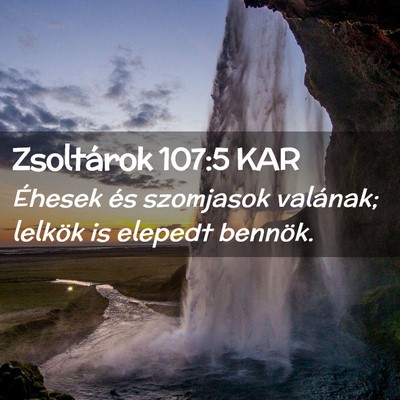 Picture 02 - Zsoltárok 107:5 KAR - Éhesek és szomjasok valának; lelkök is - Bible Verse Picture