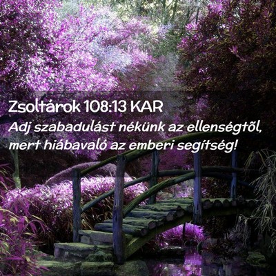 Picture 02 - Zsoltárok 108:13 KAR - Adj szabadulást nékünk az ellenségtõl, mert - Bible Verse Picture