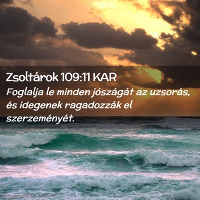 Picture 02 - Zsoltárok 109:11 KAR - Foglalja le minden jószágát az uzsorás, és - Bible Verse Picture