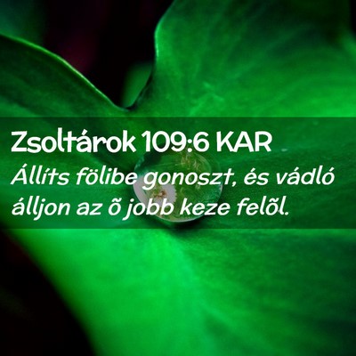 Picture 02 - Zsoltárok 109:6 KAR - Állíts fölibe gonoszt, és vádló álljon az - Bible Verse Picture