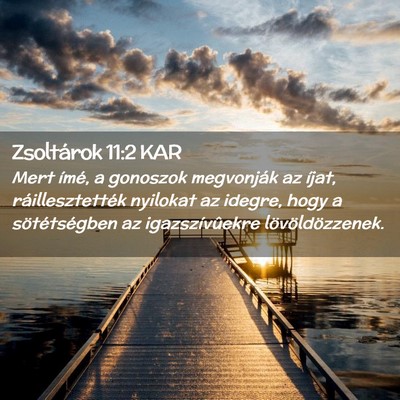 Picture 02 - Zsoltárok 11:2 KAR - Mert ímé, a gonoszok megvonják az íjat, - Bible Verse Picture