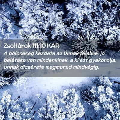 Picture 02 - Zsoltárok 111:10 KAR - A bölcseség kezdete az Úrnak félelme; jó - Bible Verse Picture