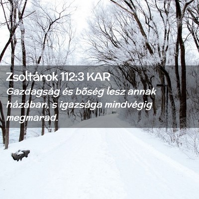 Picture 02 - Zsoltárok 112:3 KAR - Gazdagság és bõség lesz annak házában, s - Bible Verse Picture