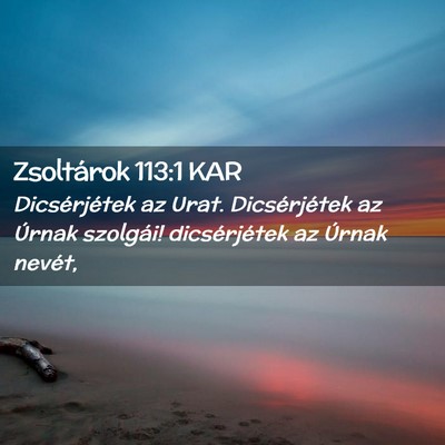 Picture 02 - Zsoltárok 113:1 KAR - Dicsérjétek az Urat. Dicsérjétek az Úrnak - Bible Verse Picture