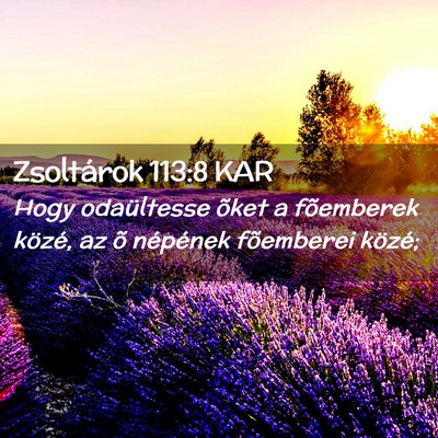 Picture 02 - Zsoltárok 113:8 KAR - Hogy odaültesse õket a fõemberek közé, az õ - Bible Verse Picture