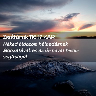 Picture 02 - Zsoltárok 116:17 KAR - Néked áldozom hálaadásnak áldozatával, és - Bible Verse Picture