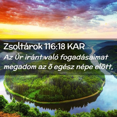 Picture 02 - Zsoltárok 116:18 KAR - Az Úr iránt való fogadásaimat megadom az õ - Bible Verse Picture