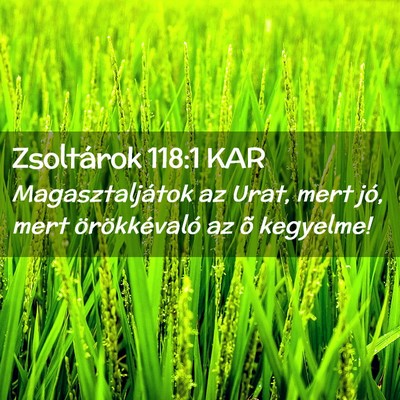 Picture 02 - Zsoltárok 118:1 KAR - Magasztaljátok az Urat, mert jó, mert - Bible Verse Picture