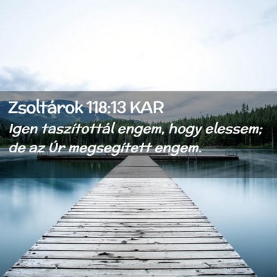 Picture 02 - Zsoltárok 118:13 KAR - Igen taszítottál engem, hogy elessem; de az Úr - Bible Verse Picture