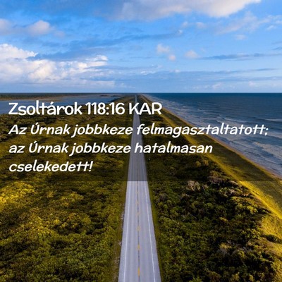 Picture 02 - Zsoltárok 118:16 KAR - Az Úrnak jobbkeze felmagasztaltatott; az Úrnak - Bible Verse Picture