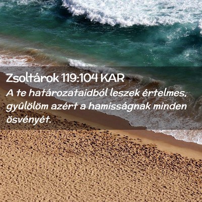 Picture 02 - Zsoltárok 119:104 KAR - A te határozataidból leszek értelmes, - Bible Verse Picture