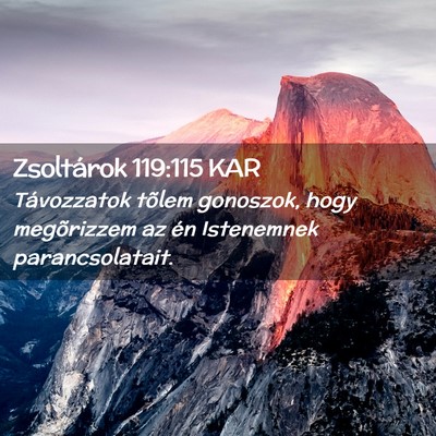 Picture 02 - Zsoltárok 119:115 KAR - Távozzatok tõlem gonoszok, hogy megõrizzem az - Bible Verse Picture
