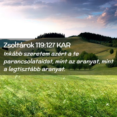 Picture 02 - Zsoltárok 119:127 KAR - Inkább szeretem azért a te parancsolataidat, - Bible Verse Picture