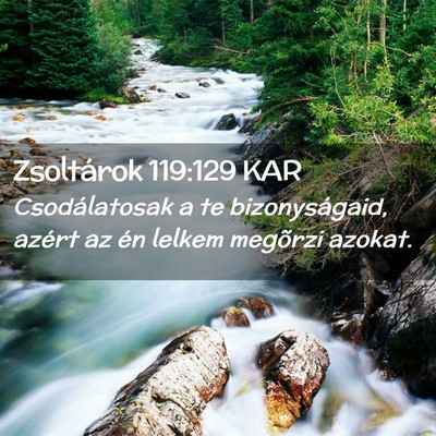 Picture 02 - Zsoltárok 119:129 KAR - Csodálatosak a te bizonyságaid, azért az én - Bible Verse Picture