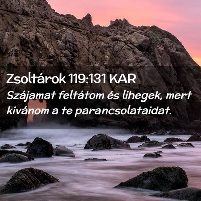 Picture 02 - Zsoltárok 119:131 KAR - Szájamat feltátom és lihegek, mert kivánom a - Bible Verse Picture