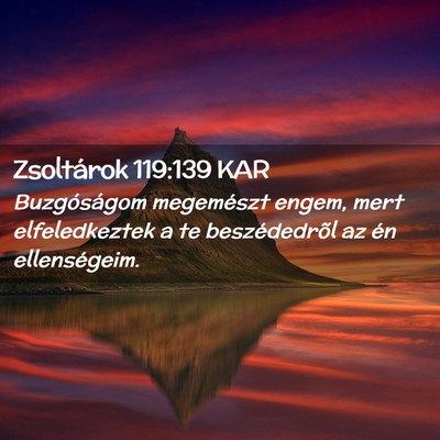 Picture 02 - Zsoltárok 119:139 KAR - Buzgóságom megemészt engem, mert elfeledkeztek - Bible Verse Picture