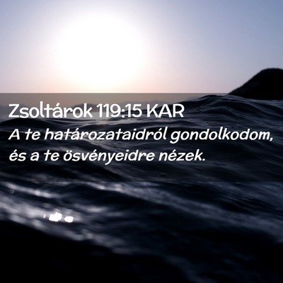 Picture 02 - Zsoltárok 119:15 KAR - A te határozataidról gondolkodom, és a te - Bible Verse Picture