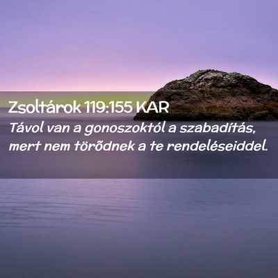 Picture 02 - Zsoltárok 119:155 KAR - Távol van a gonoszoktól a szabadítás, mert - Bible Verse Picture