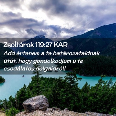 Picture 02 - Zsoltárok 119:27 KAR - Add értenem a te határozataidnak útát, hogy - Bible Verse Picture