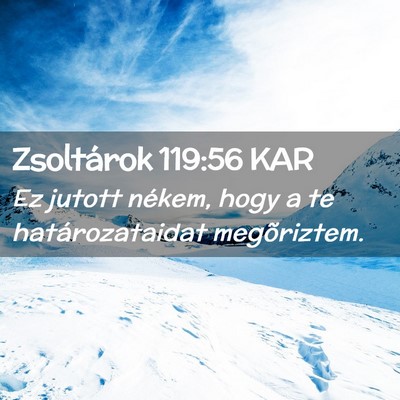 Picture 02 - Zsoltárok 119:56 KAR - Ez jutott nékem, hogy a te határozataidat - Bible Verse Picture