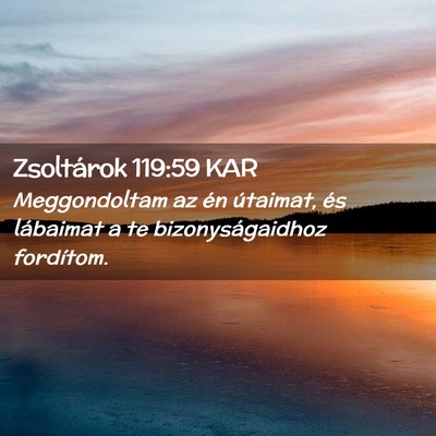 Picture 02 - Zsoltárok 119:59 KAR - Meggondoltam az én útaimat, és lábaimat a te - Bible Verse Picture