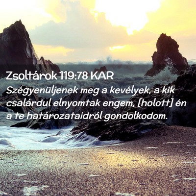 Picture 02 - Zsoltárok 119:78 KAR - Szégyenüljenek meg a kevélyek, a kik - Bible Verse Picture