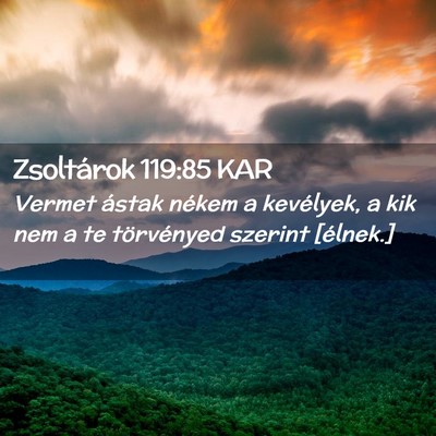Picture 02 - Zsoltárok 119:85 KAR - Vermet ástak nékem a kevélyek, a kik nem a te - Bible Verse Picture