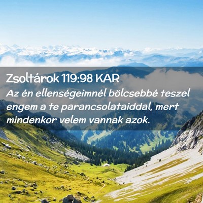 Picture 02 - Zsoltárok 119:98 KAR - Az én ellenségeimnél bölcsebbé teszel engem - Bible Verse Picture