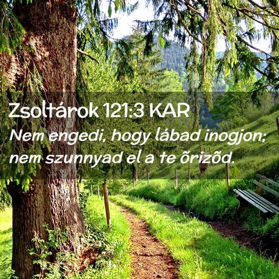 Picture 02 - Zsoltárok 121:3 KAR - Nem engedi, hogy lábad inogjon; nem szunnyad el - Bible Verse Picture
