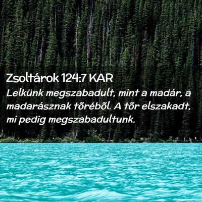 Picture 02 - Zsoltárok 124:7 KAR - Lelkünk megszabadult, mint a madár, a - Bible Verse Picture