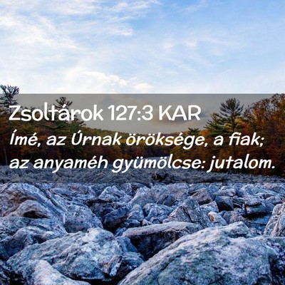 Picture 02 - Zsoltárok 127:3 KAR - Ímé, az Úrnak öröksége, a fiak; az anyaméh - Bible Verse Picture