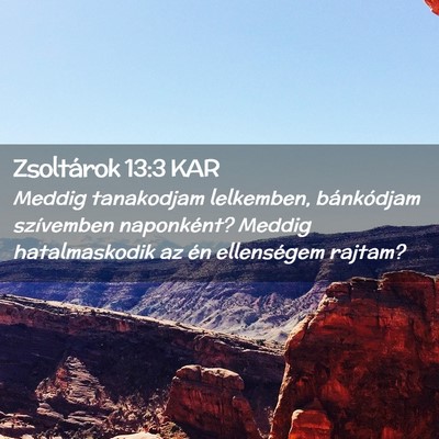 Picture 02 - Zsoltárok 13:3 KAR - Meddig tanakodjam lelkemben, bánkódjam - Bible Verse Picture