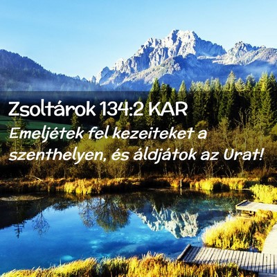 Picture 02 - Zsoltárok 134:2 KAR - Emeljétek fel kezeiteket a szenthelyen, és - Bible Verse Picture