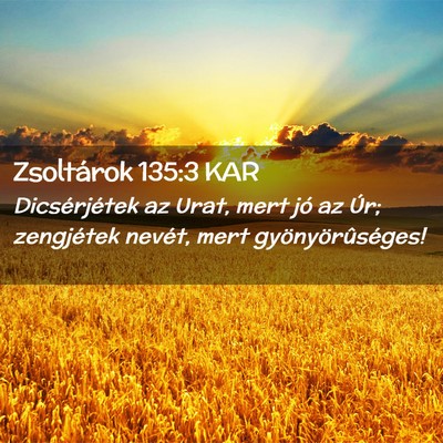 Picture 02 - Zsoltárok 135:3 KAR - Dicsérjétek az Urat, mert jó az Úr; - Bible Verse Picture