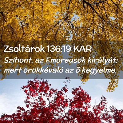 Picture 02 - Zsoltárok 136:19 KAR - Szíhont, az Emoreusok királyát; mert - Bible Verse Picture