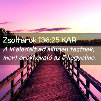 Picture 02 - Zsoltárok 136:25 KAR - A ki eledelt ad minden testnek; mert - Bible Verse Picture