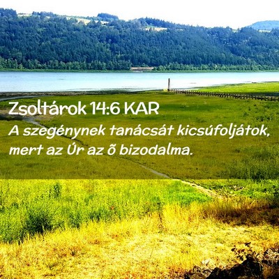 Picture 02 - Zsoltárok 14:6 KAR - A szegénynek tanácsát kicsúfoljátok, mert az - Bible Verse Picture