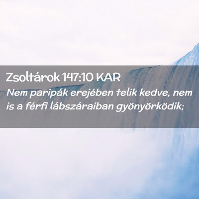 Picture 02 - Zsoltárok 147:10 KAR - Nem paripák erejében telik kedve, nem is a - Bible Verse Picture
