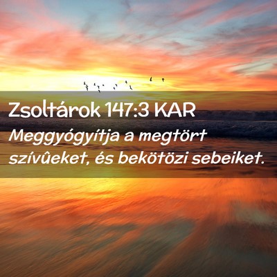 Picture 02 - Zsoltárok 147:3 KAR - Meggyógyítja a megtört szívûeket, és - Bible Verse Picture