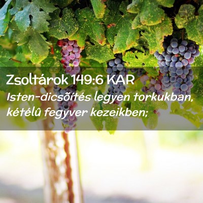 Picture 02 - Zsoltárok 149:6 KAR - Isten-dicsõítés legyen torkukban, kétélû - Bible Verse Picture