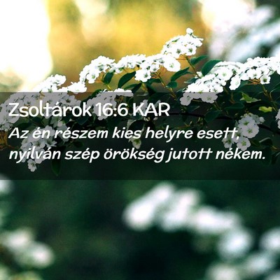 Picture 02 - Zsoltárok 16:6 KAR - Az én részem kies helyre esett, nyilván szép - Bible Verse Picture