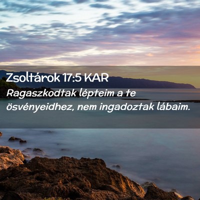 Picture 02 - Zsoltárok 17:5 KAR - Ragaszkodtak lépteim a te ösvényeidhez, nem - Bible Verse Picture