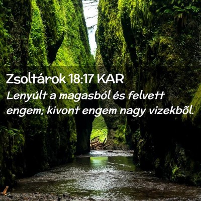 Picture 02 - Zsoltárok 18:17 KAR - Lenyúlt a magasból és felvett engem; kivont - Bible Verse Picture
