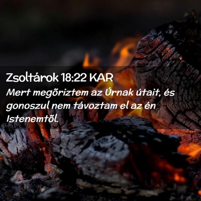 Picture 02 - Zsoltárok 18:22 KAR - Mert megõriztem az Úrnak útait, és gonoszul - Bible Verse Picture