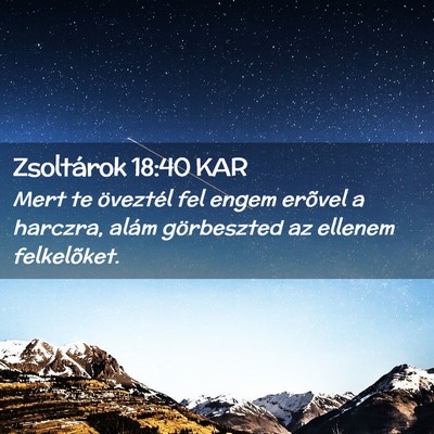 Picture 02 - Zsoltárok 18:40 KAR - Mert te öveztél fel engem erõvel a harczra, - Bible Verse Picture