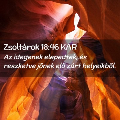Picture 02 - Zsoltárok 18:46 KAR - Az idegenek elepedtek, és reszketve jõnek elõ - Bible Verse Picture