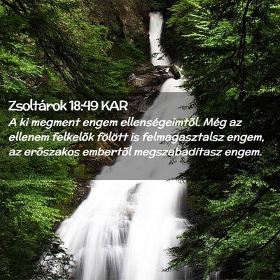 Picture 02 - Zsoltárok 18:49 KAR - A ki megment engem ellenségeimtõl. Még az - Bible Verse Picture