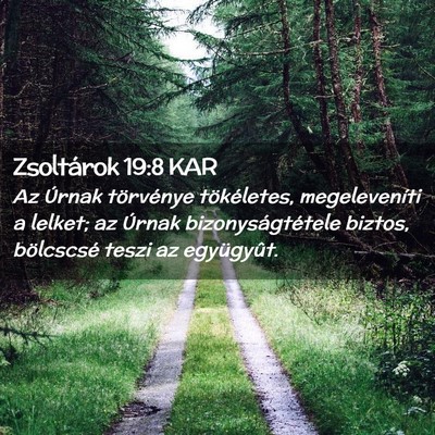 Picture 02 - Zsoltárok 19:8 KAR - Az Úrnak törvénye tökéletes, megeleveníti a - Bible Verse Picture
